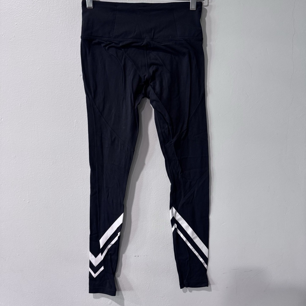 Tory Burch Sport Weightless Chevron Leggings Black‎ Womens Size M Key Pocket - Picture 5 of 8